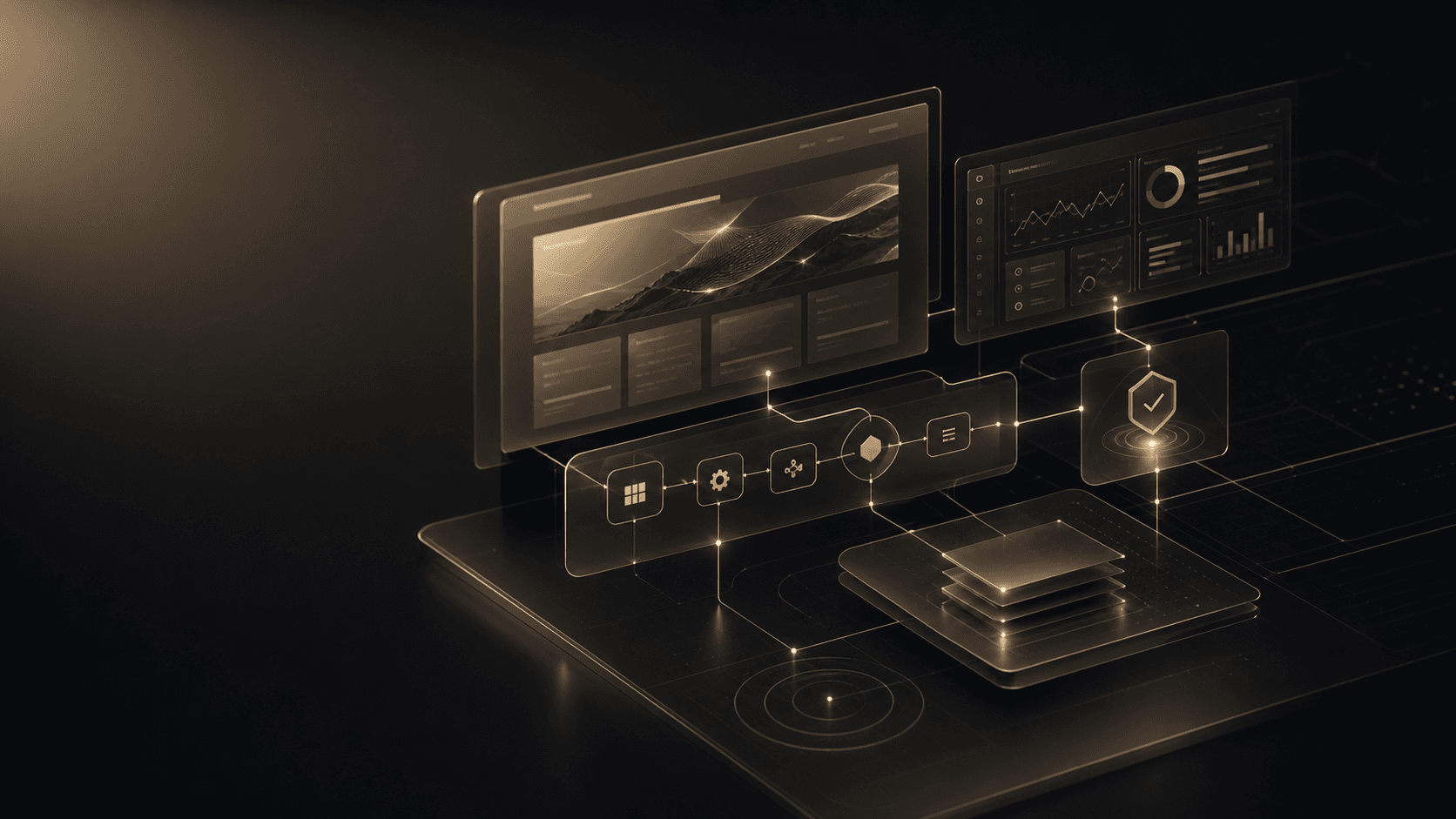 Abstract connected operating system visual for LogicForm Systems